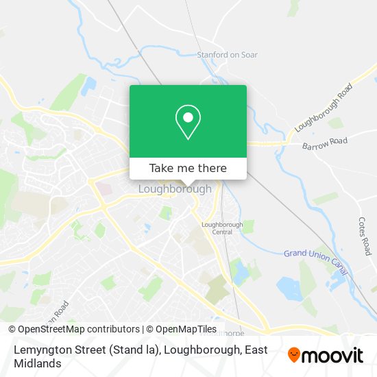 Lemyngton Street (Stand la), Loughborough map