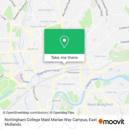 Nottingham College Maid Marian Way Campus map