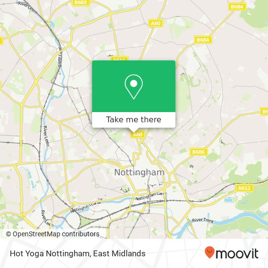 Hot Yoga Nottingham map