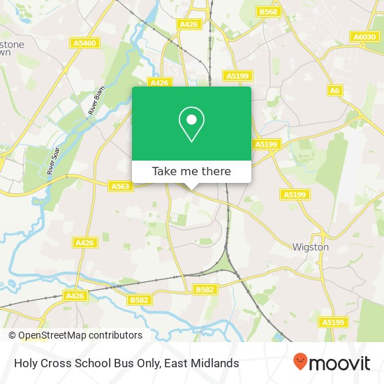 Holy Cross School Bus Only map