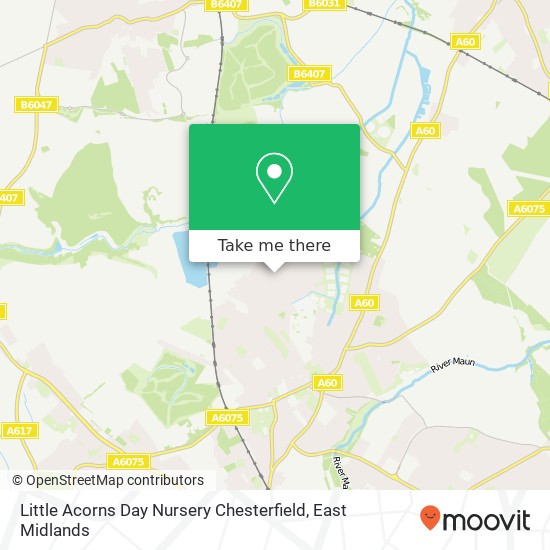 Little Acorns Day Nursery Chesterfield map