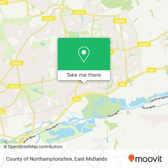 County of Northamptonshire map