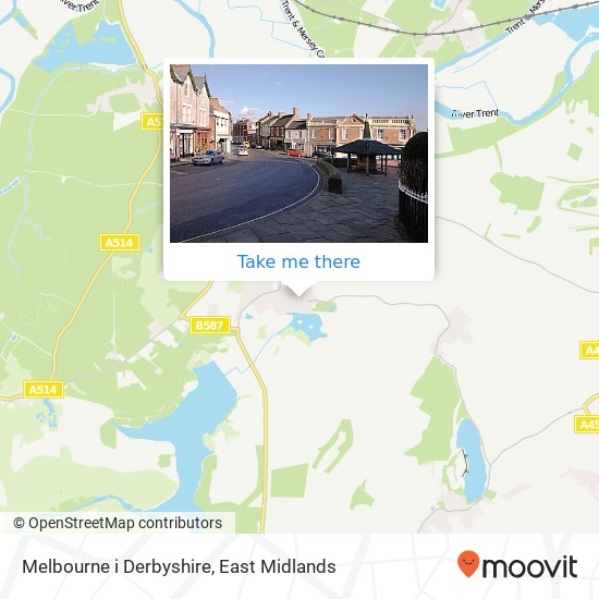 Melbourne i Derbyshire map