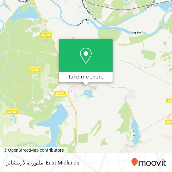 ملبورن، ڈربیشائر map