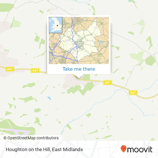 Houghton on the Hill map