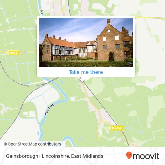 Gainsborough i Lincolnshire map