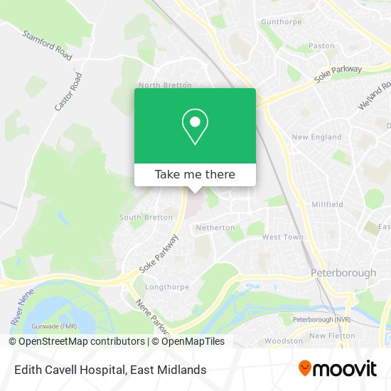Edith Cavell Hospital map