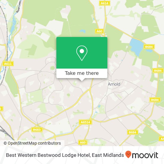 Best Western Bestwood Lodge Hotel map