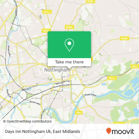 Days Inn Nottingham Uk map