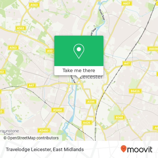 Travelodge Leicester map