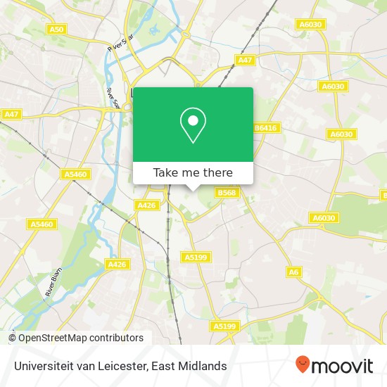 Universiteit van Leicester map