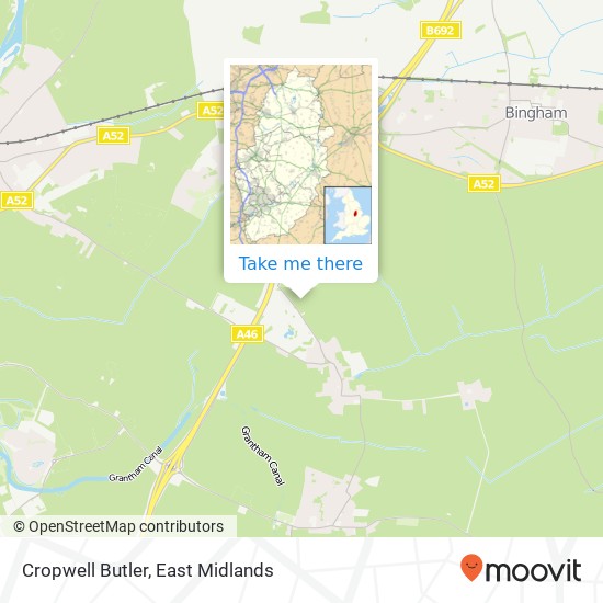 Cropwell Butler map
