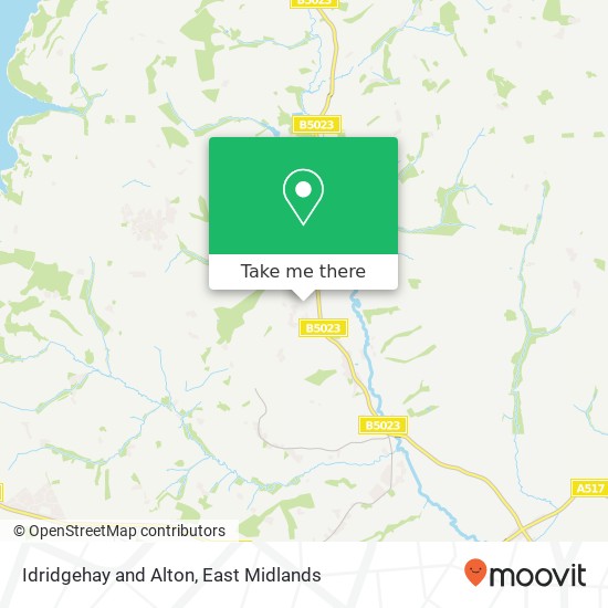 Idridgehay and Alton map