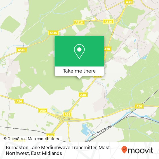 Burnaston Lane Mediumwave Transmitter, Mast Northwest map