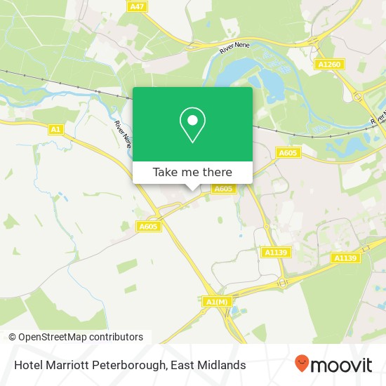 Hotel Marriott Peterborough map