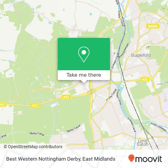 Best Western Nottingham Derby map
