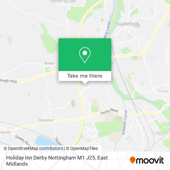 Holiday Inn Derby Nottingham M1 J25 map