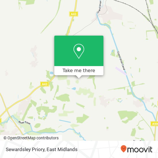 Sewardsley Priory map