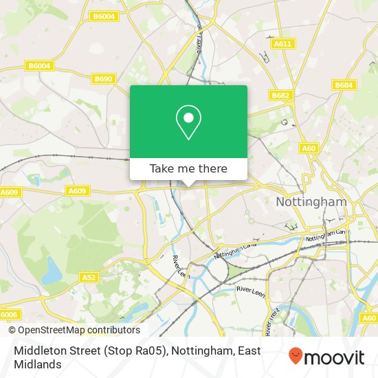 Middleton Street (Stop Ra05), Nottingham map