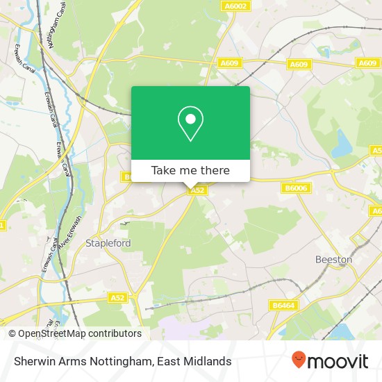 Sherwin Arms Nottingham map