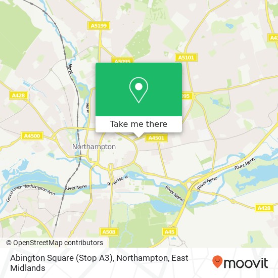 Abington Square (Stop A3), Northampton map
