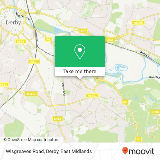 Wisgreaves Road, Derby map