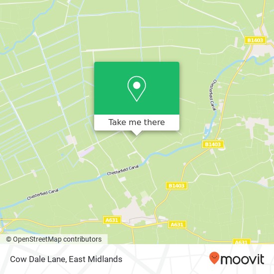 Cow Dale Lane map
