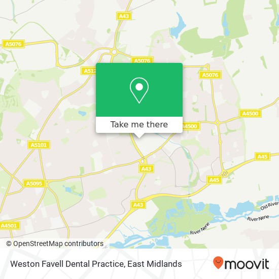 Weston Favell Dental Practice map