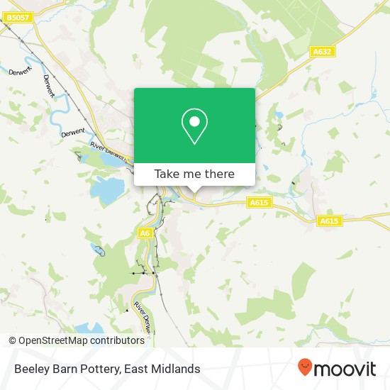 Beeley Barn Pottery map