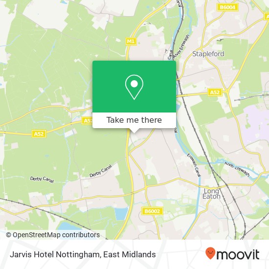 Jarvis Hotel Nottingham map