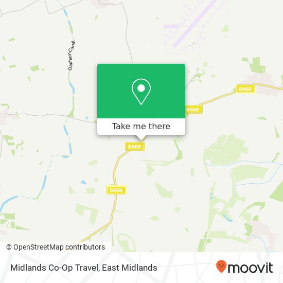 Midlands Co-Op Travel map