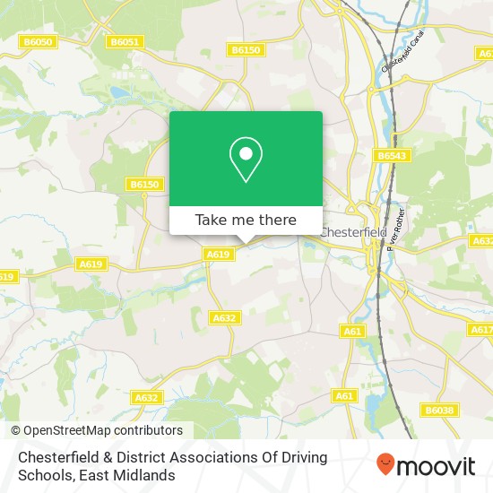 Chesterfield & District Associations Of Driving Schools map