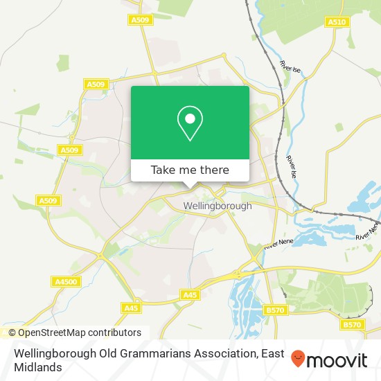 Wellingborough Old Grammarians Association map