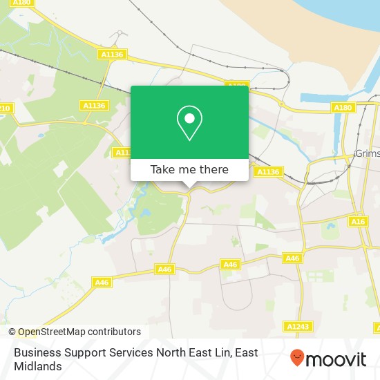 Business Support Services North East Lin map