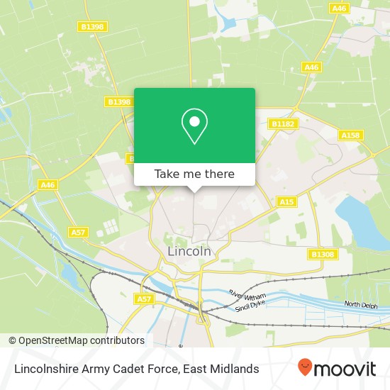Lincolnshire Army Cadet Force map