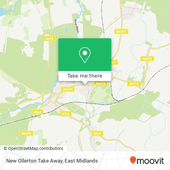 New Ollerton Take Away map
