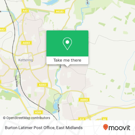 Burton Latimer Post Office map