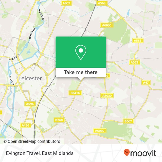 Evington Travel map