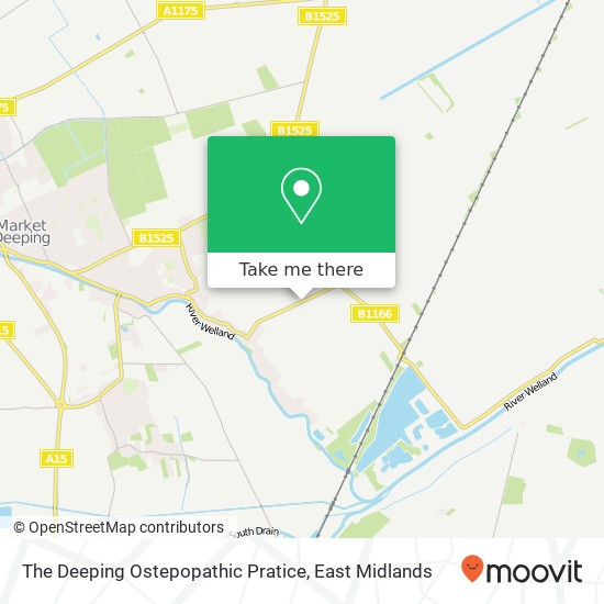 The Deeping Ostepopathic Pratice map