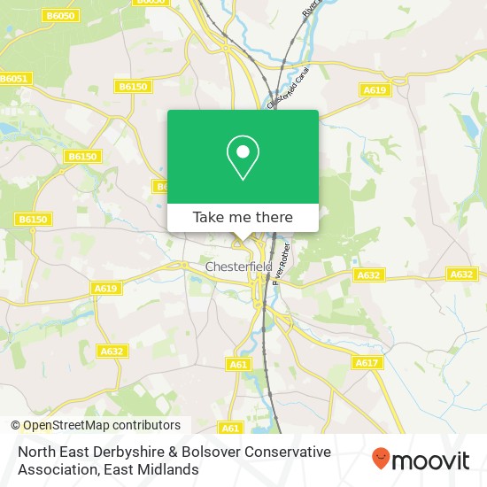 North East Derbyshire & Bolsover Conservative Association map