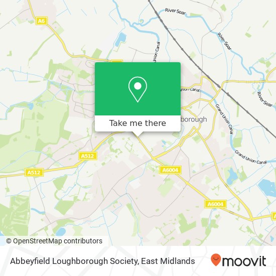 Abbeyfield Loughborough Society map