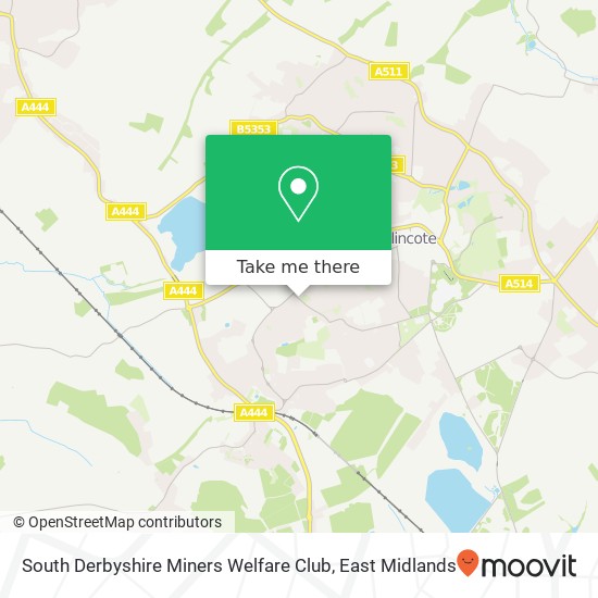 South Derbyshire Miners Welfare Club map