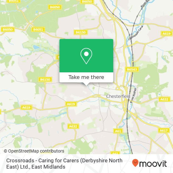 Crossroads - Caring for Carers (Derbyshire North East) Ltd. map