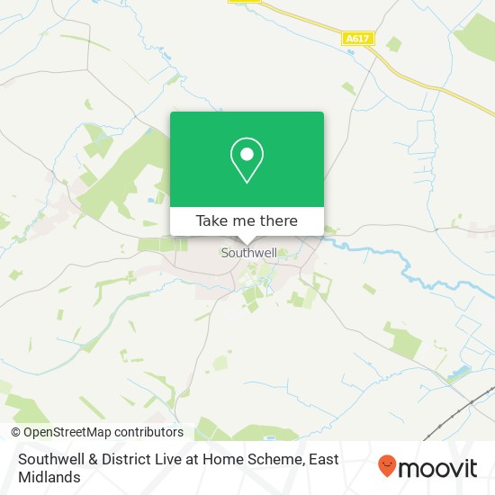 Southwell & District Live at Home Scheme map