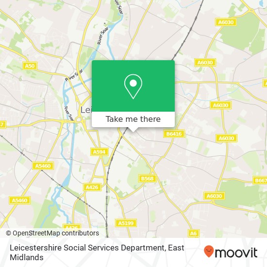 Leicestershire Social Services Department map