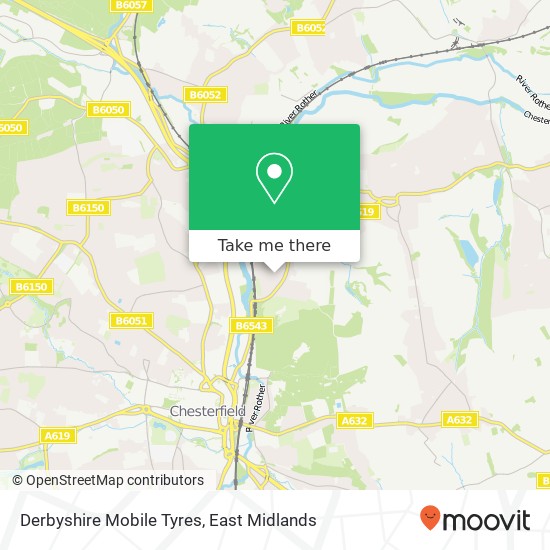 Derbyshire Mobile Tyres map
