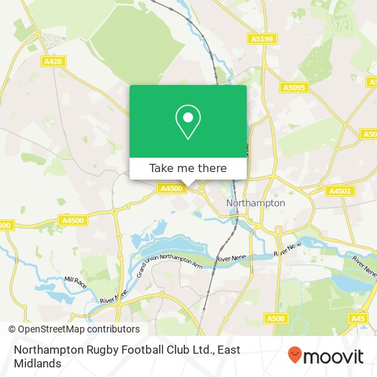Northampton Rugby Football Club Ltd. map