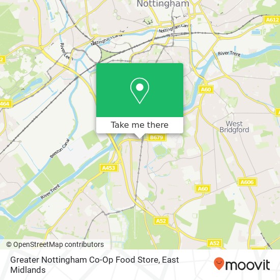 Greater Nottingham Co-Op Food Store map