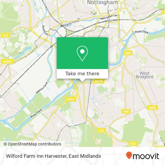 Wilford Farm Inn Harvester map