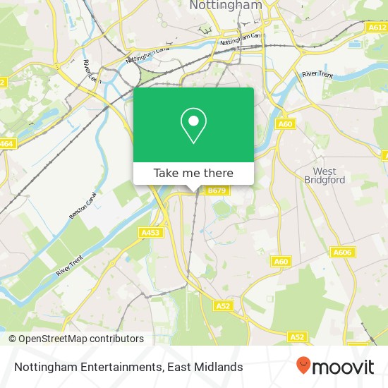 Nottingham Entertainments map